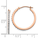 14k Rose Gold Diamond Fascination Round Hinged Hoop Earrings - DF-875AE9DA-1194