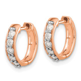 14k Rose Gold Diamond Hinged Hoop Earrings - EM-787F4FDD-3561