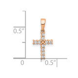 14k Rose Gold Diamond Latin Cross Pendant