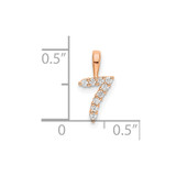 14k Rose Gold Diamond Number 7 Pendant