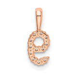 14k Rose Gold Diamond Number 9 Pendant