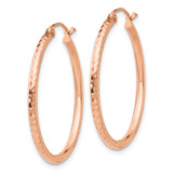 14k Rose Gold Diamond-cut Polished Hoop Earrings - TE-055BEB27-4919