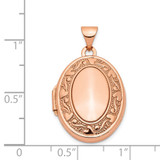 14k Rose Gold Heart and Scroll Border 21mm Oval Locket