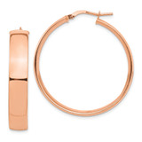 14k Rose Gold High Polished 7mm Hoop Earrings - TF-47496188-2319