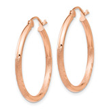 14k Rose Gold Lightweight Satin Diamond Cut Hoop Earrings - TF-F200722D-6827