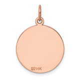 14k Rose Gold Plain .009 Gauge Circular Engraveable Disc Charm - XR-23E099E6-5374