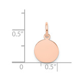 14k Rose Gold Plain .011 Gauge Circular Engraveable Disc Charm - XR-038CD6FE-3787