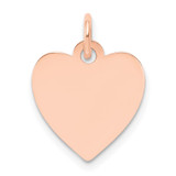 14k Rose Gold Plain .011 Gauge Engraveable Heart Disc Charm - XR-715A397F-6297