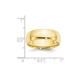 10k Yellow Gold 7mm Lightweight Comfort Fit Wedding Band Size 6