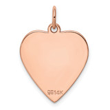 14k Rose Gold Plain .013 Gauge Engraveable Heart Disc Charm - XR-184B89F8-4283
