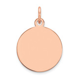 14k Rose Gold Plain .018 Gauge Circular Engravable Disc Charm - XR-B51E2A42-5153