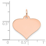 14k Rose Gold Plain .018 Gauge Engraveable Heart Disc Charm - XR-1817CFDE-2398