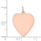 14k Rose Gold Plain .027 Gauge Engraveable Heart Disc Charm - XR-DABBD8F6-7826