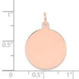 14k Rose Gold Plain .035 Gauge Circular Engraveable Disc Charm - XR-C4A91437-3354