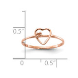 14k Rose Gold Polished .02ct. Diamond Heart Ring Mounting