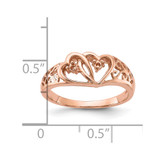 14k Rose Gold Polished .05ct. Diamond Heart Ring Mounting - Y1-A8AE502E-9946