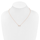 14K Rose Gold Polished 1/6 carat Diamond Infinity Symbol 18 inch Necklace