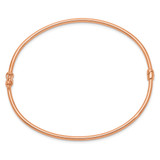 14k Rose Gold Polished 2.00mm Hinged Oval Bangle Bracelet