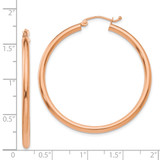 14k Rose Gold Polished 2.5mm Lightweight Tube Hoop Earrings - TE-8A6AED14-6206