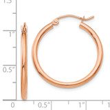 14k Rose Gold Polished 2mm Lightweight Tube Hoop Earrings - TE-63CCFF29-2712