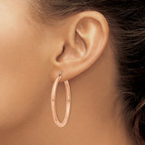14k Rose Gold Polished 3mm Lightweight Tube Hoop Earrings - T1-030446B9-9055