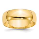10k Yellow Gold 7mm Lightweight Half Round Wedding Band Size 10