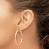 14k Rose Gold Polished 4mm Tube Hoop Earrings - TF-C386B2BD-7281