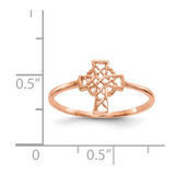 14k Rose Gold Polished Celtic Cross Ring