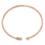 14k Rose Gold Polished Complete 1/10 carat Diamond Arrow Flexible Cuff Bangle Bracelet