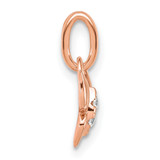 14K Rose Gold Polished Diamond Butterfly Charm