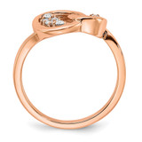 14k Rose Gold Polished Diamond Double Circle Ring