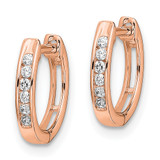 14k Rose Gold Polished Diamond Hinged Hoop Earrings - EM-9DB941A8-3079