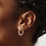 14k Rose Gold Polished Diamond In/Out Hinged Hoop Earrings - EM-406B9710-3798