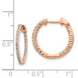 14k Rose Gold Polished Diamond In/Out Hinged Hoop Earrings - EM-406B9710-3798