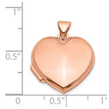 14k Rose Gold Polished Domed 18mm Heart Locket