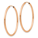 14k Rose Gold Polished Endless 2mm Hoop Earrings - XY-CE1AD340-8774