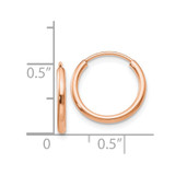 14k Rose Gold Polished Endless Tube Hoop Earrings - TF-3F8685D5-8646
