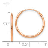 14k Rose Gold Polished Endless Tube Hoop Earrings - TF-485035A0-7197