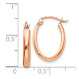 14k Rose Gold Polished Half-Round Oval Hoop Earrings - TF-555E33FD-9651