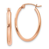 14k Rose Gold Polished Half-Round Oval Hoop Earrings - TF-8DAAED3C-8345