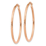 14k Rose Gold Polished Lightweight Large Diamond-cut Tube Hoop Earrings - TF-5D929B80-4092