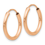 14k Rose Gold Polished Round Endless 2mm Hoop Earrings - XY-F34BB498-2985