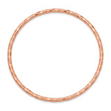 14K Rose Gold Polished Textured 3.00mm Slip-on Round Bangle Bracelet