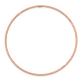 14k Rose Gold Polished Textured Twist 1.50mm Slip-on Round Bangle Bracelet