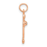 14k Rose Gold Small Diamond Budded Cross Pendant