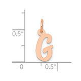 14k Rose Gold Small Script Letter G Initial Charm