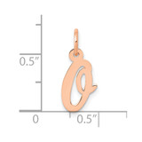 14k Rose Gold Small Script Letter O Initial Charm