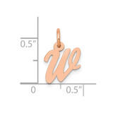 14k Rose Gold Small Script Letter W Initial Charm