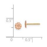 14k Rose Gold with Yellow Gold Post Flower Post Earrings