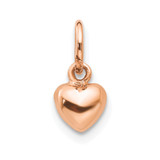 14K Rose Polished 3-D Puffed Heart Charm - K7-9CD583CE-4357